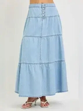 RISEN High Rise Ruffle Long Skirts
